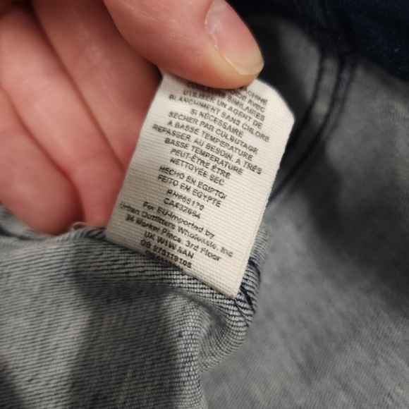 Free People Two Tone Denim Mini Skirt sz 8 - Picture 11 of 11